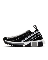 Dolce And Gabbana Black Rhinestone Sorrento Sneakers