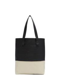 Essentials Black And Off White Canvas Tote