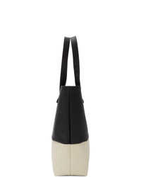 Essentials Black And Off White Canvas Tote