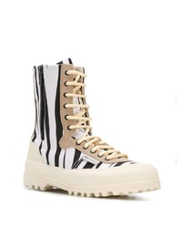 Superga Zebra Print Lace Up Boots