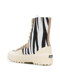 Superga Zebra Print Lace Up Boots