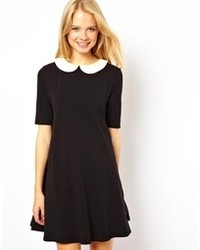 Asos Swing Dress With Contrast Collar