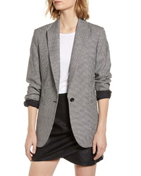 7 For All Mankind Check Front Button Blazer