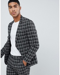 ASOS DESIGN Skinny Suit Jacket In Black And White Grid Check