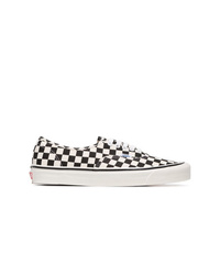 Black and White Check Canvas Low Top Sneakers