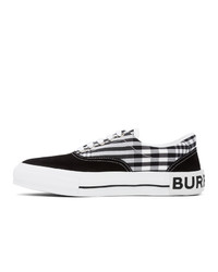 Burberry Black And White Vintage Check Skate Sneakers