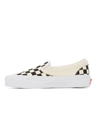 Vans Black And Off White Checkerboard Og Classic Slip On Lx Sneakers