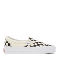 Vans Black And Off White Checkerboard Og Classic Slip On Lx Sneakers