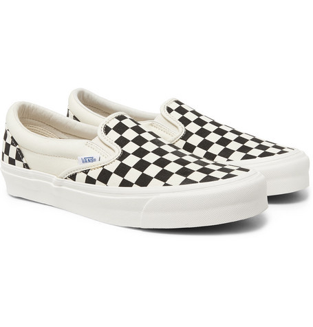 Og Lx Checkerboard Canvas Slip On Sneakers, $62 | MR PORTER | Lookastic
