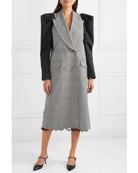 Erdem Albert Double Breasted Polka Dot And Prince Of Wales Checked Cotton Blend Coat