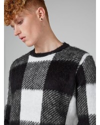 Topman Black And White Check Sweater