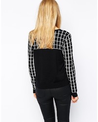 Vero Moda Grid Print Zip Back Sweater