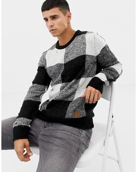 Jack & Jones Originals Knitted Jumper In Mixed Check Knit