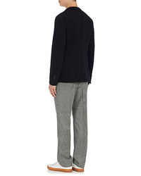 Lanvin Checked Wool Flannel Flat Front Trousers