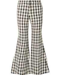 Black and White Check Flare Pants
