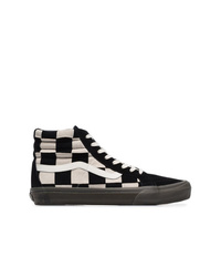Black and White Check High Top Sneakers