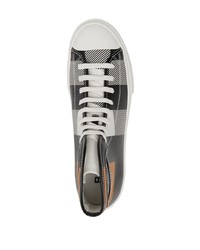 Burberry Check Print High Top Sneakers