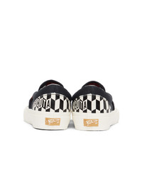 Vans Black And White Baractua Edition Classic Slip On Sneakers