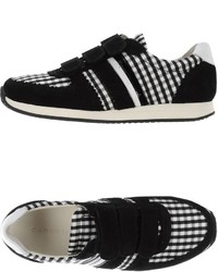 Black and White Check Low Top Sneakers