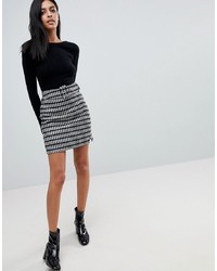 ASOS DESIGN Asos Mini Skirt In Check With Self Belt