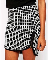 Vero Moda Grid Print Skirt With Zip Front