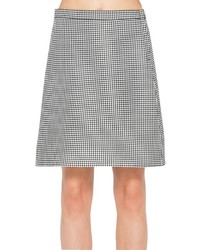Max Studio Mini Check Jacquard A Line Skirt