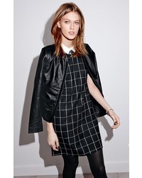 Halogen Check Shift Dress With Removable Collar