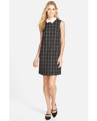 Halogen Check Shift Dress With Removable Collar