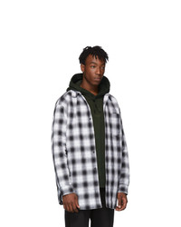 Acne Studios Acne S Black And White Plaid Quilted Overshirt