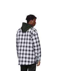 Acne Studios Acne S Black And White Plaid Quilted Overshirt