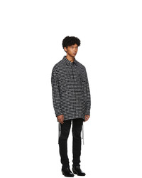 Faith Connexion Black And White Wool Tweed Laced Over Shirt