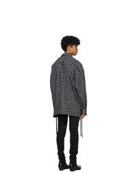 Faith Connexion Black And White Wool Tweed Laced Over Shirt