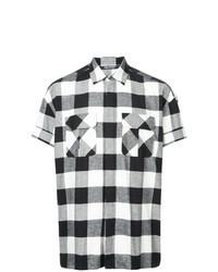 Black and White Check Short Sleeve Shirt