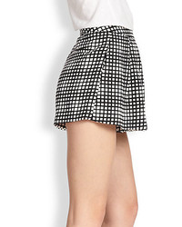 L'Agence Check Print Pleated Shorts
