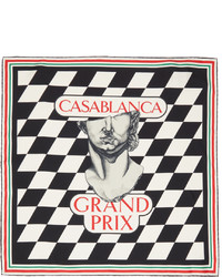 Casablanca Black White Silk Statue Grand Prix Scarf