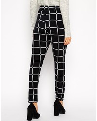 Asos Collection Jersey Peg Pants In Grid Check