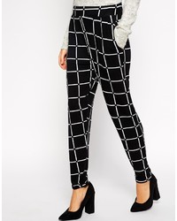 Asos Collection Jersey Peg Pants In Grid Check
