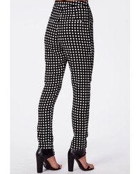 Missguided Alanya Check Tailored Trousers Black