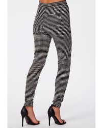 Missguided Alicia Check Skinny Fit Trousers Black