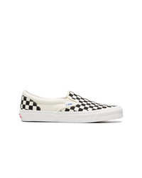 Black and White Check Slip-on Sneakers