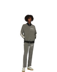 Palm Angels Black And Beige Houndstooth Lounge Pants