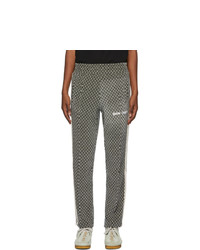 Palm Angels Black And Beige Houndstooth Lounge Pants