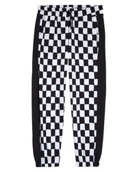 Topman Checkerboard Joggers In Black At Nordstrom