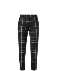 Black and White Check Tapered Pants