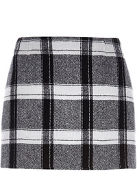 River Island Black Check Mini Skirt