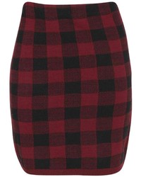 Boohoo Rosie Knitted Checked Mini Skirt