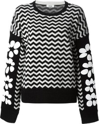 Issa Chevron And Floral Patterned Sweater