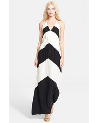 Parker Tangier Chevron Stripe Silk Maxi Dress