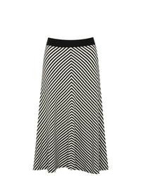 Black and White Chevron Full Skirt