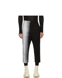 Rick Owens Black And Silver Degrade Trousers